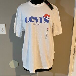 NWT Levi's White Short Sleeve Tee with Bold Logo